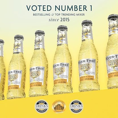 Fever-Tree Refreshingly Tonic Water, Light, 163.2 Fl Oz (Pack of 24)