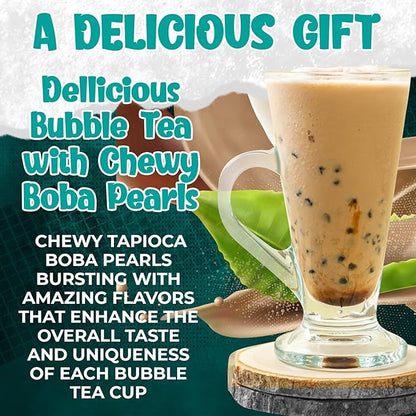 Fusion Select 5 Pack Authentic Tea Flavors Sakura, Lavender, Rose, Thai, Original Milk Tea Kit - Extra Rich Flavor Bubble Drinks, Tapioca Pearls, Straws - Complete Boba Kit