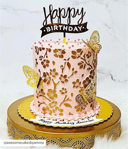 Large Cake Decorating Stencil (MAIA) Sakura Leaves Pattern