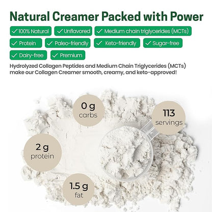 Z Natural Foods Collagen MCT Oil Creamer - Pure MCT Creamer Powder with Collagen Peptides - Collagen Creamer for Coffee, Tea & Culinary Use - Healthy Creamer, Keto & Paleo Friendly, Vanilla, 1 lb