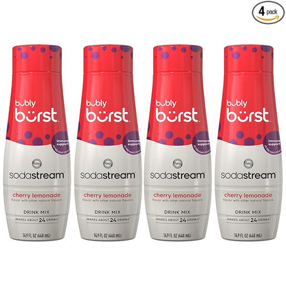 SodaStream Bubly Burst Cherry Lemonade Drink Mix (440ml, Pack of 4)