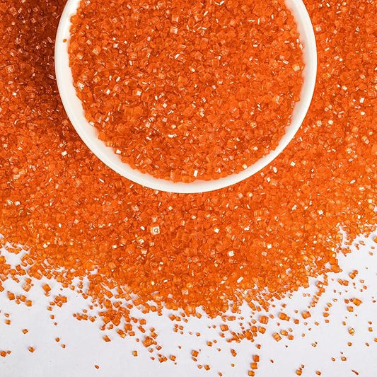 Edible Orange Sprinkles,Christmas Sugar Sprinkles for Cake Decorating,150g/5.3oz,Edible Coarse Sugar Crystals,Sprinkle Mix for Cookies,Ice Cream,Fondant Cake,Caramel Apples,Cupcakes,Desserts,Wedding Party Valentines Thanksgiving Christmas Supplies