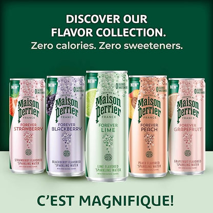 Maison Perrier Forever Strawberry Flavored Sparkling Water, 11.15 Fl Oz Cans, 8 Count, 3 Pack