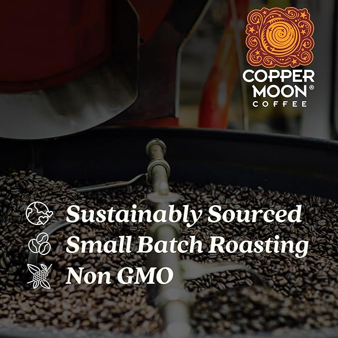 Copper Moon Ground Coffee, Organic Rainforest Reserve, Dark Roast, 3 Bags (12 oz. Each)