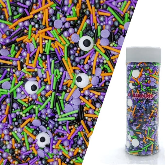 Halloween Sprinkles Monster Theme Eyes Cake Decorations Topper Edible Themed Sprinkles For Cookie Decorating, Chocolate Desserts, Cupcakes, Ice Cream 4.58OZ