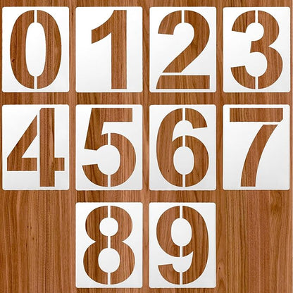 5 Inch Number Stencils 0-9 Address Number Stencil Reusable Number Stencils Set Digital Stencils Templates for Cake Stencil Address Number Painting Stencils Templates
