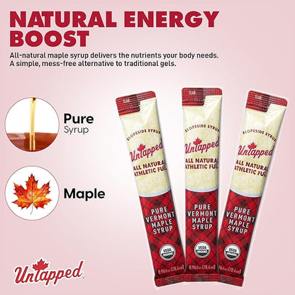 UnTapped Maple Syrup Packets Box of 20, Pack of 2 | Pure Maple Syrup Gel Packs for Runners | Single-Serve Running Energy Gels | Low Glycemic | Fuel to Keep You Running Longer