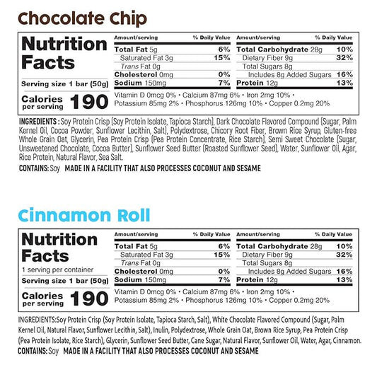 No Nuts! Variety Pack Protein Bars – 4-Flavor Sampler | 100% Nut-Free, Dairy-Free, Vegan, Organic, Kosher, Egg-Free, Non-GMO Snack & Energy Bars