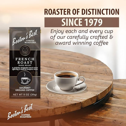 Boston’s Best Coffee - Rich & Bold French Roast Gourmet Delicious Dark Roast Premium Ground Coffee, 11 oz. / 311 g Bag