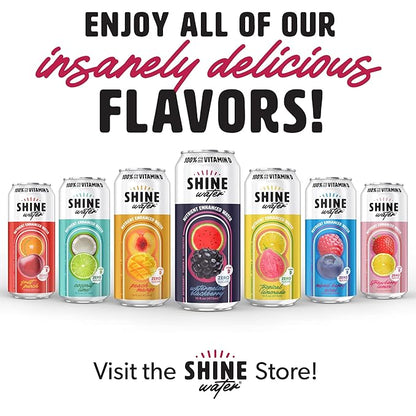 ShineWater Watermelon Blackberry Vitamin D Electrolyte Drink | Zero Sugar Hydration Beverage with Magnesium, Zinc & Antioxidants | Low Calorie Plant-Based Vitamin Water | 12 Pack