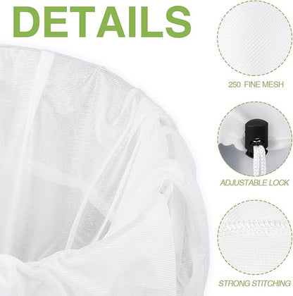 Chumia 15 Pack Brew Bags Reusable Extra Large 26 x 22'' Fine Mesh Strainer Cold Brew Filters Drawstring Cheese Cloth Straining Bags Wine Making Supplies for Fruit Cider Beer