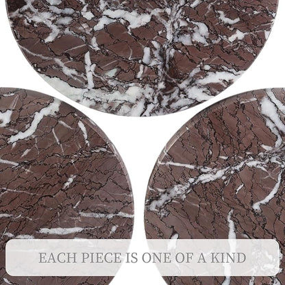 Koville African Marble Cutting Board for Kitchen, 11" Round Hand Crafted Marble Slab for Cheese, Charcuterie, Pastry Board - Wedding Gift, House Warming Gift(AFRICAN LILAC)