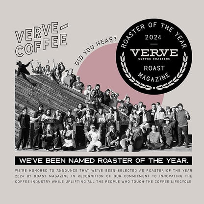 Verve Whole Bean Coffee | Aster Blend | Medium Roast Coffee Beans, Brewed or Espresso | Ethiopian Blend, Resealable Pouch | Hot or Cold Brew | Nectarine, Key Lime & Brown Sugar Notes | 12oz Bag