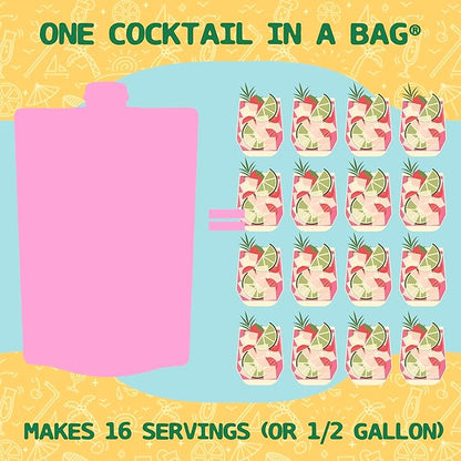 Lt. Blender's Strawberry Daiquiri in a Bag – Strawberry Daiquiri Mix - Each Bag Makes 1/2 Gallon - Non-GMO – No Daiquiri Machine Needed - Make a Cocktail, Wine Slushie or Mocktail - (Pack of 3)