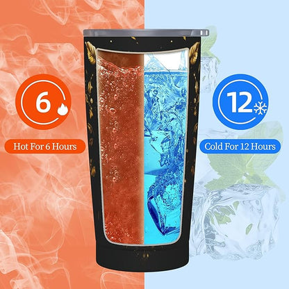 Owl Tumbler with Lid and Straw 20oz Coffee Tumblers Leakproof Stainless Steel Travel Mug Vacuum Insulated Cup for Iced and Hot