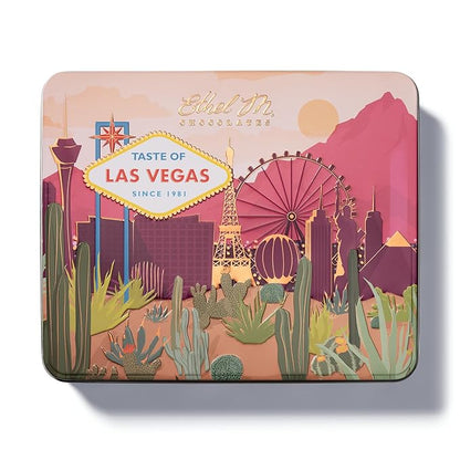 Ethel M Chocolates Premium Taste of Las Vegas Collection Chocolate Gift Box, Milk & Dark Chocolate Candy Assortment, 16 Pieces of Creamy, Smooth and Rich Chocolate Gems