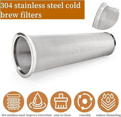 Goaste 3 Pack Cold Brew Coffee Filter for 64oz Wide Mouth Mason Jar, 304 Stainless Steel Strainer with Seal Ring, Coffee Tea Infuser Ultra Fine Mesh for Iced Coffee, Lemonade, Fruit Drinks, Sun Tea