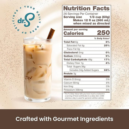 Dr. Smoothie Café Essentials Classic Chai – No Artificial Colors, Flavors, or Sweeteners – Shelf Stable – 62mg of Caffeine per Serving – Great for Hot, Iced, & Frozen Frappes (3.5 lb Bag, 26 Servings)