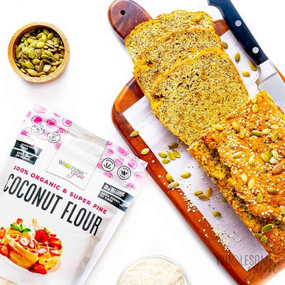 Wholesome Yum Premium Organic Coconut Flour For Baking & More (16 oz / 1 lb) - Low Carb, Gluten Free, Non GMO, Keto Friendly Flour Substitute