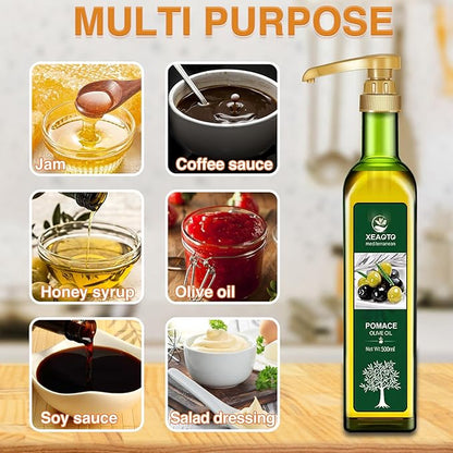 VOISEN Coffee Syrup Pumps, 12 Pack Gold Syrup Pump, Skinny Syrup Pump for 750ml 25.4oz Syrup Bottle, Syrup Pumps Dispenser for Kitchen Dinning Coffee Bar Drinking Mixes,DaVinci,Jordans