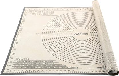 Silicone Pastry Mat 26x34 Inch Nonstick Baking Mat Perfect for Dough Mat, Pastry Board, Kitchen Counter Mat - For Dough, Pastry, Pie Crust, Fondant, Cookies, Bread, Pasta/Pizza, Grey