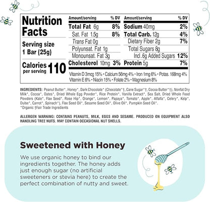 Perfect Bar Mini, Double Chocolate Protein Bar, Protein Snack, Snack Bar, Organic, Gluten Free, Soy Free, Non GMO, No Sugar Alcohols, .88 Ounce Bar, 24 Count
