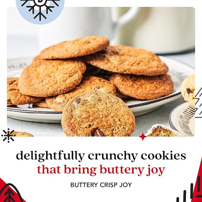David's Cookies Winter Wonderland Thin and Crispy Cookies Tin – Gourmet Crunchy Cookies in Festive Sweet Sampler – Holiday Dessert Gift for Friends Family, Christmas Treats and Seasonal Celebrations