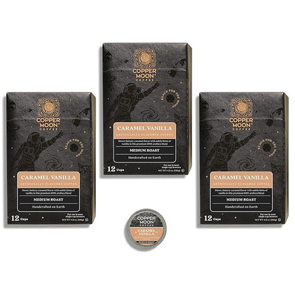 Copper Moon Single Serve Coffee Pods for Keurig K-Cup Brewers, Medium Roast, Caramel Vanilla Blend, 36 Count