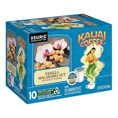 Kauai Coffee K-Cup Pods for Keurig Brewers – Arabica Coffee, 10% Hawaiian – Medium Roast, Rich, Smooth, No Bitterness – Three Flavors, 4 Packs of 10 Single Serve K-Cups