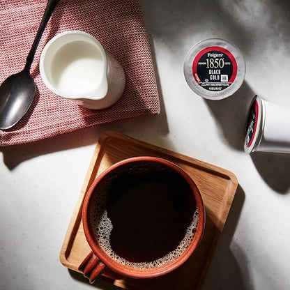 Folgers 1850 Black Gold Dark Roast Coffee, 60 Keurig K-Cup Pods