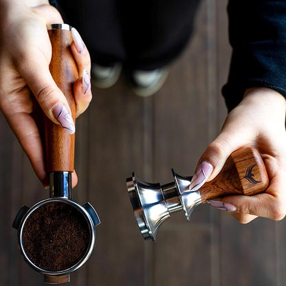 54mm Breville Espresso Accessories Kit 6 pcs 54mm Bottomless Portafilter, Spring Loaded Tamper, Coffee Distributor, Dosing Funnel,Puck Screen and Espresso Station Organizer Knock Box
