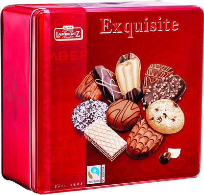Lambertz European Holiday Cookie Tin – 92 Cookies, 10 Varieties – Ready to Serve and Gift-Ready for Christmas and Office Sharing – 26 Ounces