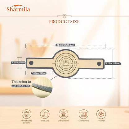 Silicone Bread Sling for Dutch Oven,[Non-Stick & Heat Resistant] Sourdough Silicone Bread Sling,2Pcs Round Reusable Bread Sling with Long Handles for Transfer Sourdough