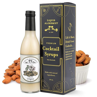 Liquid Alchemist Orgeat Syrup for Cocktails - Real Ingredients Make Our Almond Syrup the Perfect Mai Tai Mix - Non-GMO, Gluten Free & Vegan (12 oz)