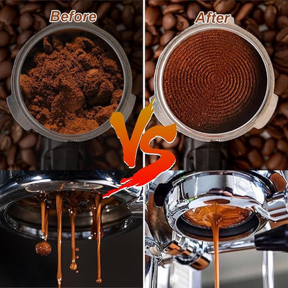 Yeelan 51mm Espresso Coffee Tamper, Calibrated Double Spring Loaded Coffee Tamper, Flat Stainless Steel Base Espresso Tools, Tamper for Espresso Machine, Espresso Accessories