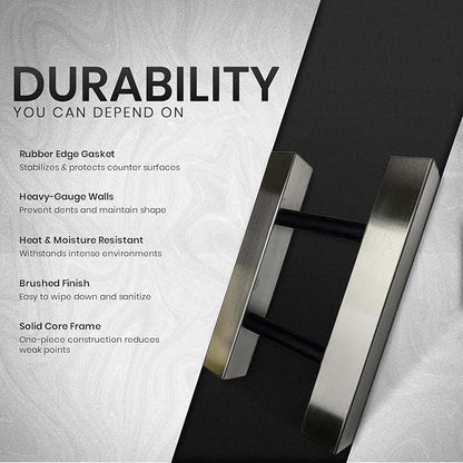 Rattleware Stainless Steel Knock Chute (15” x 11”) - Ideal for Slim Jim Garbage Can - Double-Sided, Heavy Duty Espresso Grounds Knock Box - Barista Essential for High-Volume Settings