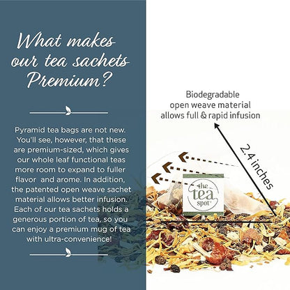 The Tea Spot Organic Immunity Tea with Natural Vitamin C for Immune Support|Blend of Adaptogens, Elderberry, Orange Peel, Ginger, Basil, Lemon Peel & Valerian Root | Caffeine-Free 15 Tea Bags