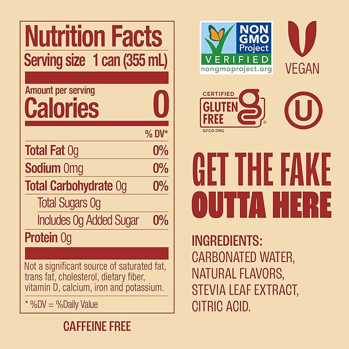 Zevia Zero Sugar Soda, Ginger Root Beer, 12 oz Cans (24-Pack) – Naturally Sweetened, Zero Calorie Sugar Free Soda - Non-GMO Project Verified, Gluten-Free, Vegan