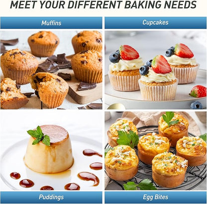 2 Pack 6 Cups Jumbo Muffin Pan with Metal Reinforced Frame Silicone Molds Cupcake Cake Baking Pans Oven Safe Silicone Molds Cookie Muffin Pan Tin Best Baking Sheets Non Toxic Clearance