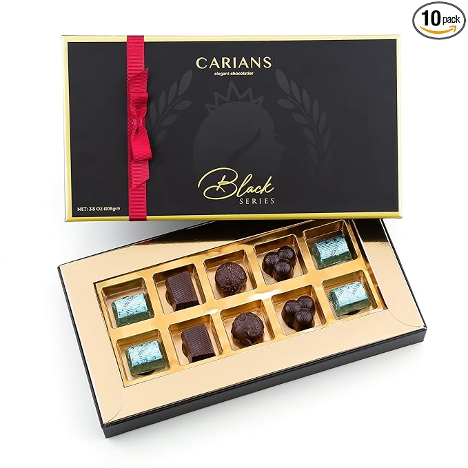 CARIANS Assorted Gourmet Chocolate Truffles Box, Luxury Candy Gift Basket with Dark, Milk & Hazelnut Truffles, Great For Gift Giving, Anniversary, Thanksgiving, Christmas