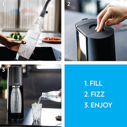 SodaStream Terra Sparkling Water Maker (Red) with CO2 and Dishwasher Safe Bottle