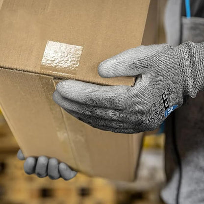 Schwer 240 Pairs ANSI A5 Cut Resistant Work Gloves, Cut Proof Gloves with PU Coating, Used for Metal Fabrication, WoodWorking, Construction, Non Slip, Durable, M, CR3088