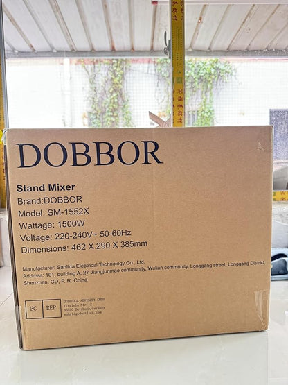 DOBBOR Electric Stand mixer, 9.5QT 660W 6 Speeds Tilt-Head Dough Mixers, Bread Mixer with Dough Hook, Whisk, Beater, Splash Guard for Baking Bread, Cake, Cookie, Pizza, Muffin, Salad and More - Sliver