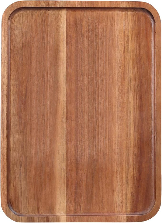 Large Serving Platters Wooden Charcuterie Boards for Party Food Dish Rectangle Acacia Wood Trays Home Decor Cheese Board Snack Appetizer Plates Rectangular Kitchen Dinner Platter Cookie Dessert Tray