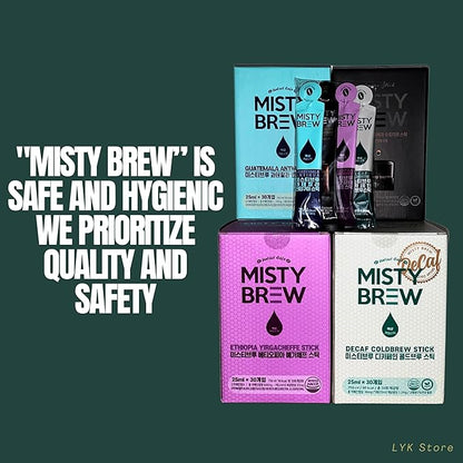 Cold Brew Coffee Concentrate liquid, Single Serve Coffee Sticks, MistyBrew, Imported from Korea, Premium coffee (5 sticks, Antigua)