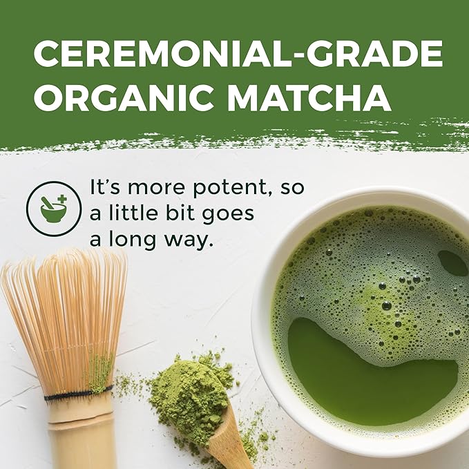 ETANATURE Premium Ceremonial Grade Matcha Powder - Matcha Green Tea Powder for Metabolism, Brain and Sleep - JAS Certified Matcha Grade from Japan Kagoshima Farms 30 Servings - Ceremonial Tea 30g