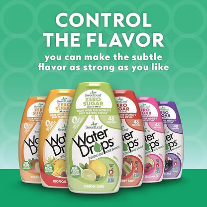 SweetLeaf Water Drops, Lemon Lime – Water Enhancer, Sugar Free Stevia Water Flavoring Drops, 1.62 Oz Ea (Pack of 3)