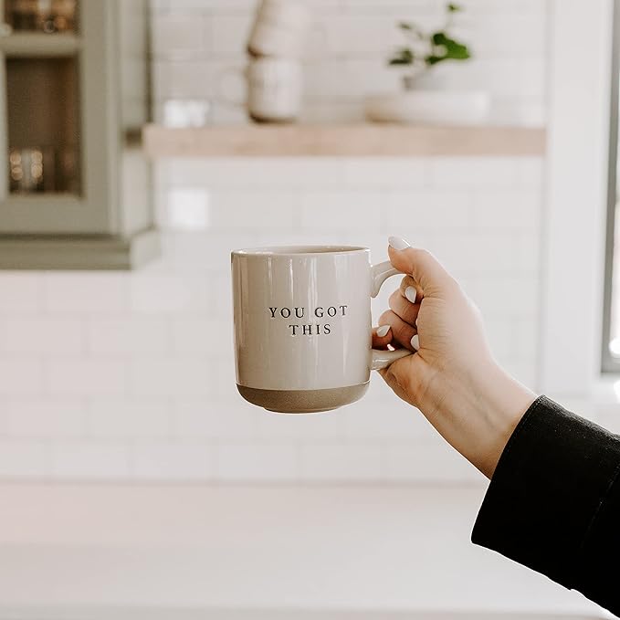 Sweet Water Decor Stoneware Coffee Mugs | Novelty Coffee Mugs | 14oz Stoneware Coffee Cup | Microwave & Dishwasher Safe | Motivational Coffee Mug | Birthday Gift (You Got This)