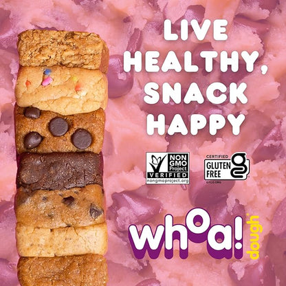 Whoa Dough Allergen Friendly Edible Cookie Dough Bars- Certified Non-GMO, Kosher and Gluten Free Bar - Healthy Snack Foods - Plant Based Snacks - Real Ingredients - Variety Pack (6 Bars)
