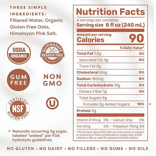 MALK Oat Milk (32oz, Pack of 6) Original Shelf Stable Organic Oat Milk, Non GMO, Dairy Free, Vegan, Plant Based, No Gums or Fillers - Barista Malk Oatmilk for Smoothies, Cereal, Creamy Lattes, Coffee